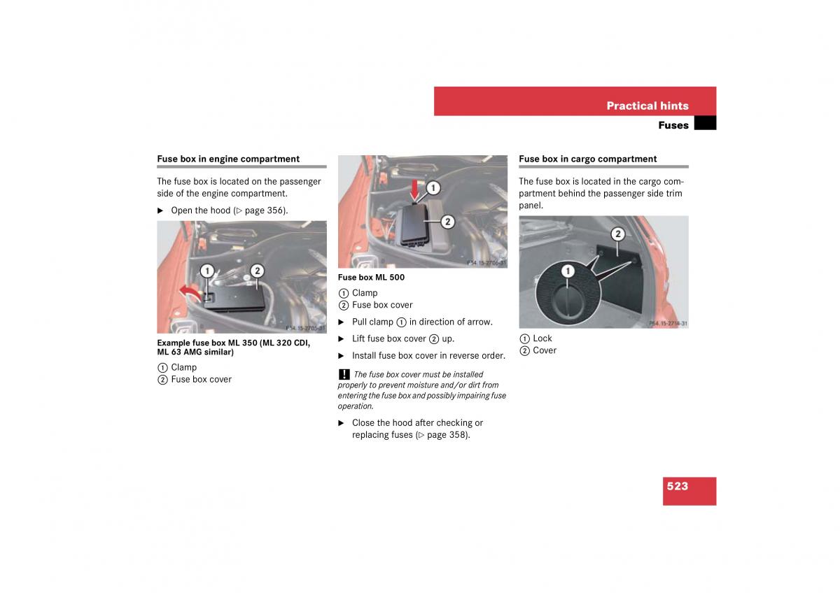 Mercedes Benz ML W164 owners manual / page 524