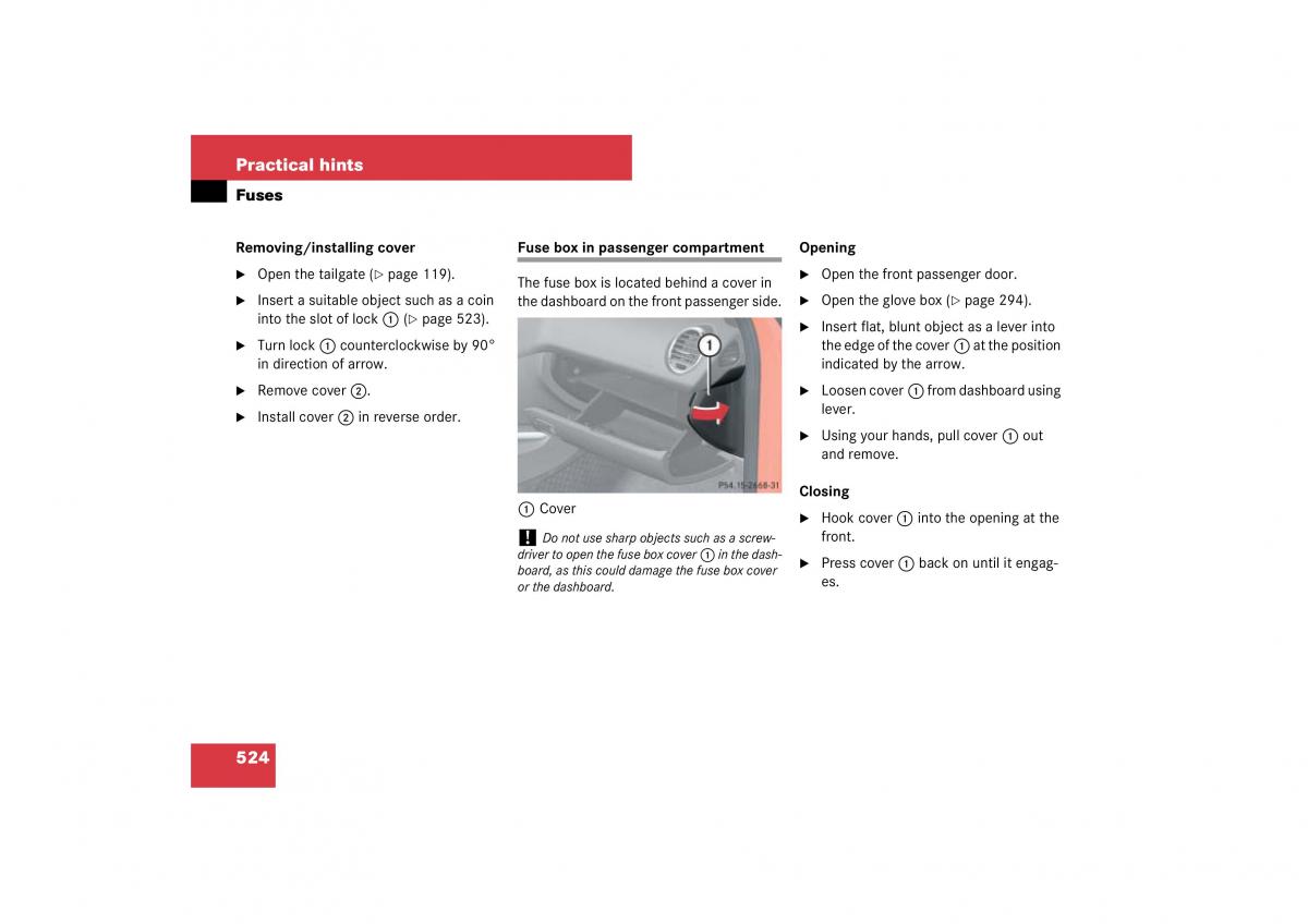 Mercedes Benz ML W164 owners manual / page 525