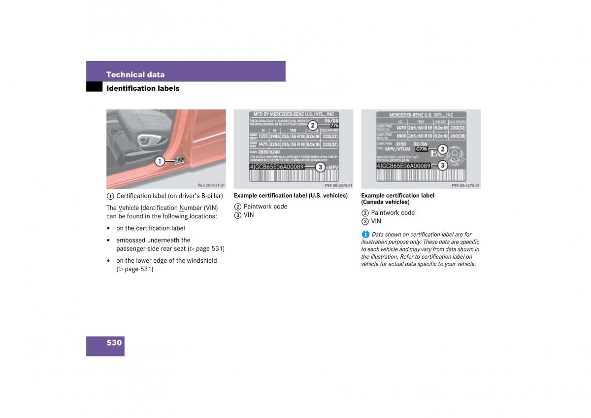 Mercedes Benz ML W164 owners manual / page 531