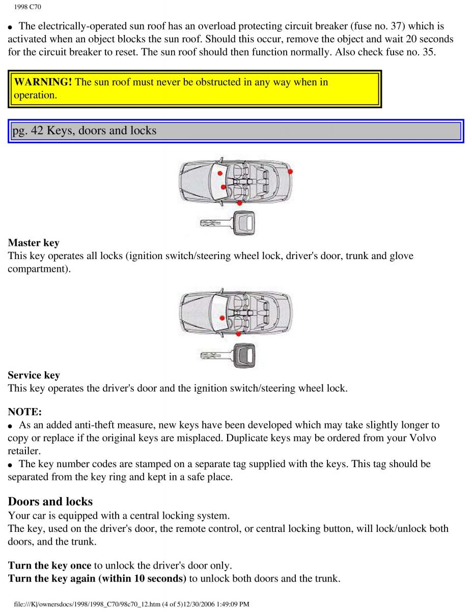 manual  Volvo C70 NI N1 owners manual / page 55