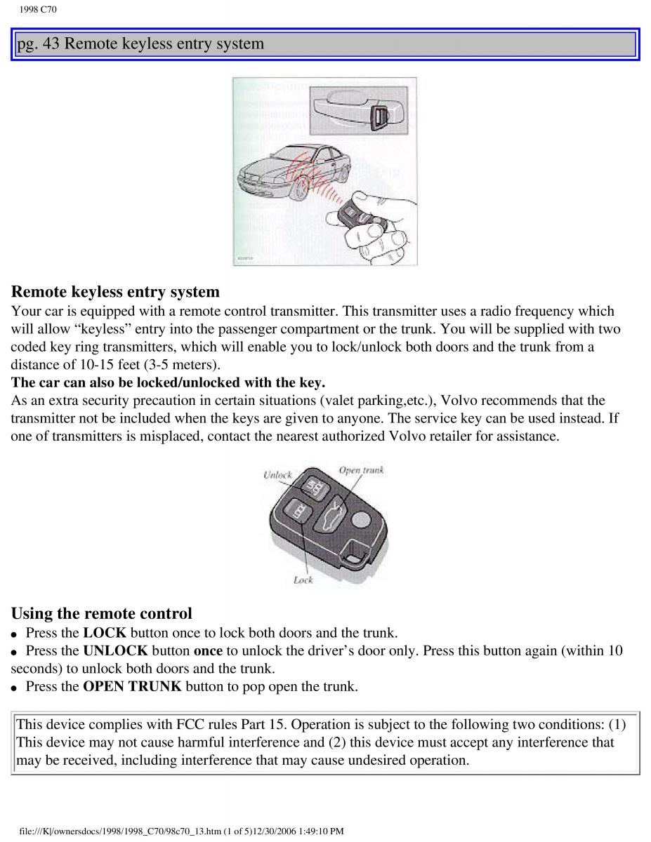 manual  Volvo C70 NI N1 owners manual / page 57