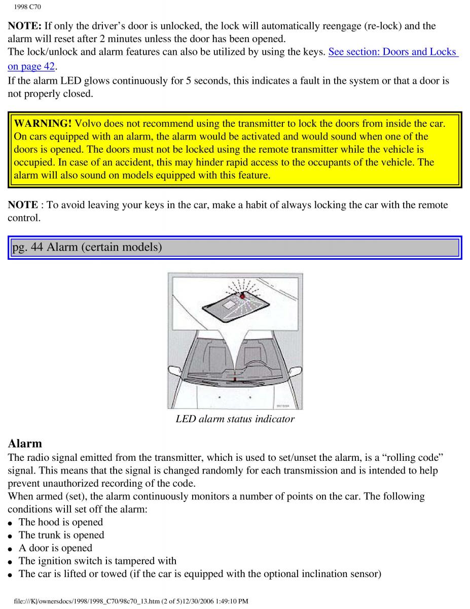 manual  Volvo C70 NI N1 owners manual / page 58