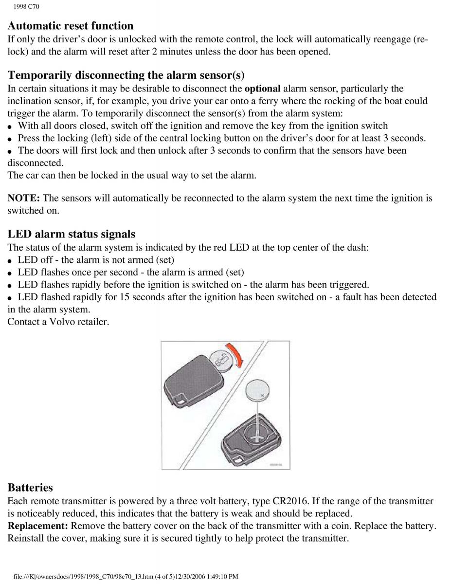 manual  Volvo C70 NI N1 owners manual / page 60