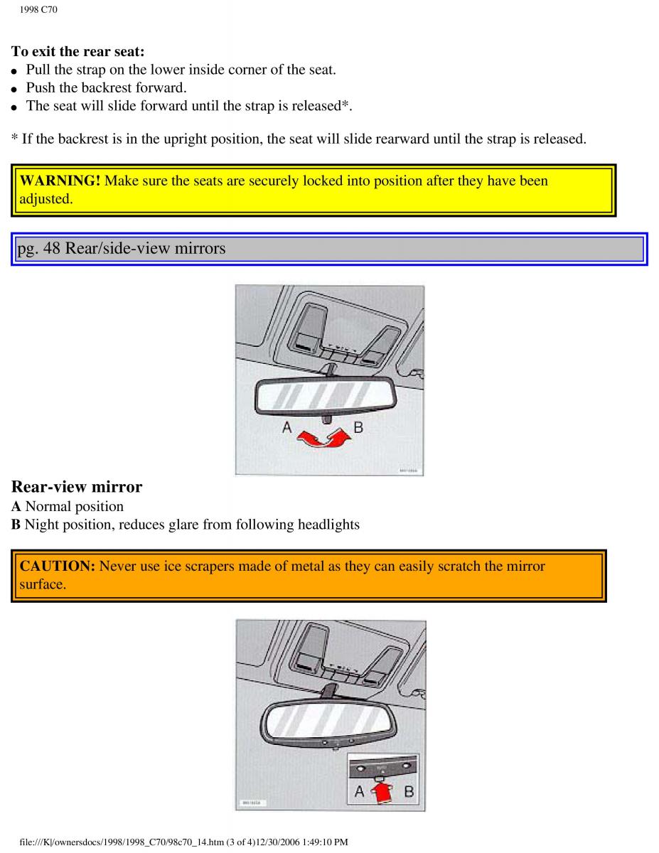 manual  Volvo C70 NI N1 owners manual / page 64