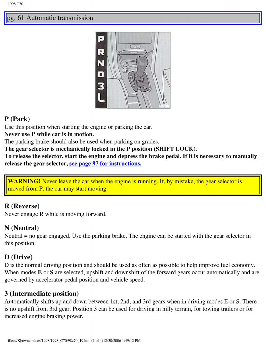 manual  Volvo C70 NI N1 owners manual / page 81