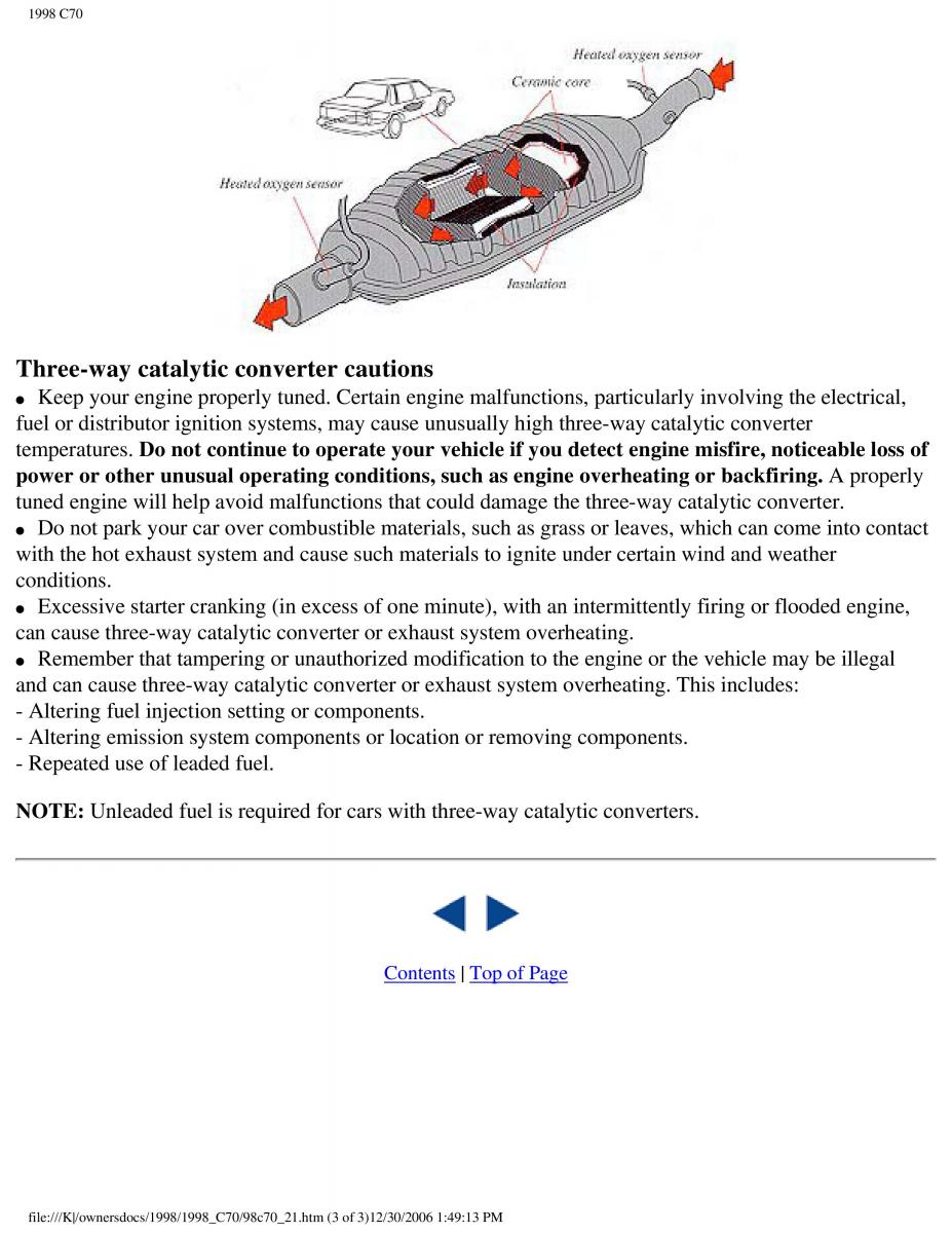 manual  Volvo C70 NI N1 owners manual / page 91