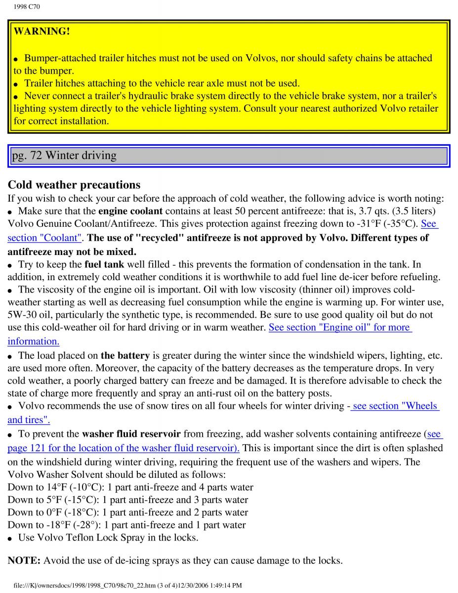 manual  Volvo C70 NI N1 owners manual / page 94