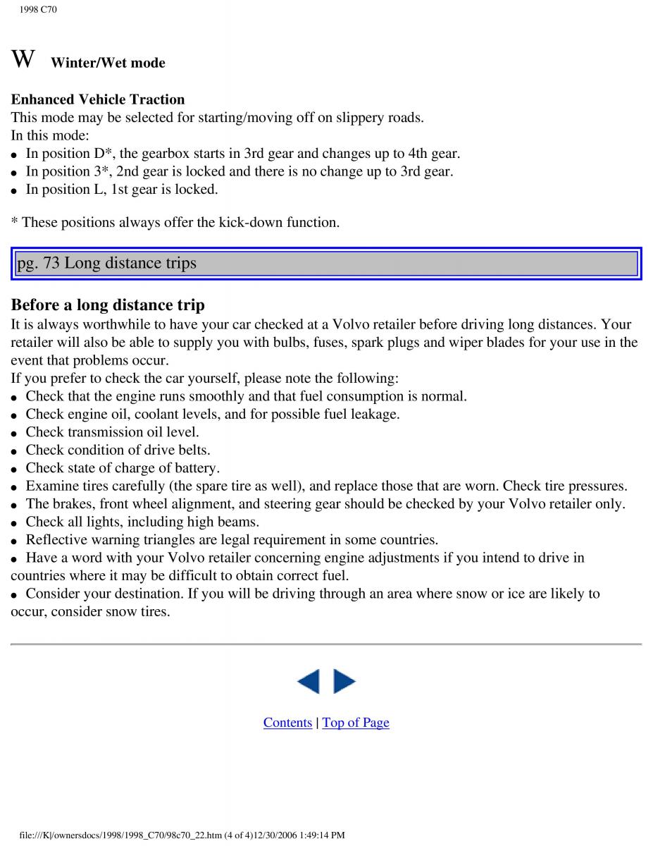 manual  Volvo C70 NI N1 owners manual / page 95