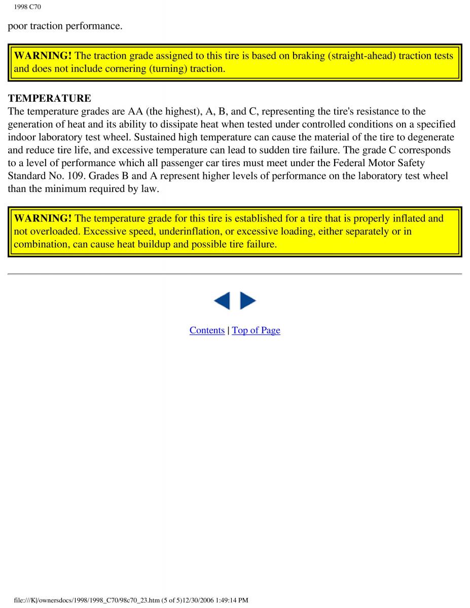 manual  Volvo C70 NI N1 owners manual / page 100