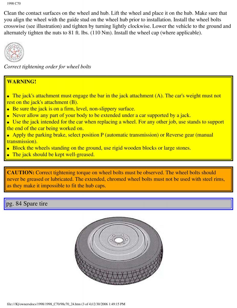 manual  Volvo C70 NI N1 owners manual / page 103