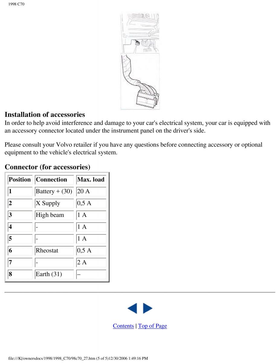 manual  Volvo C70 NI N1 owners manual / page 118