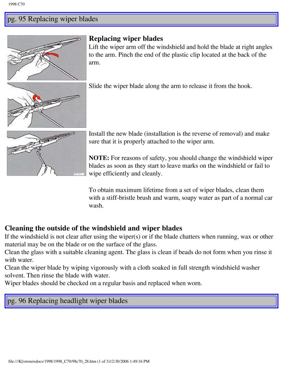 manual  Volvo C70 NI N1 owners manual / page 119