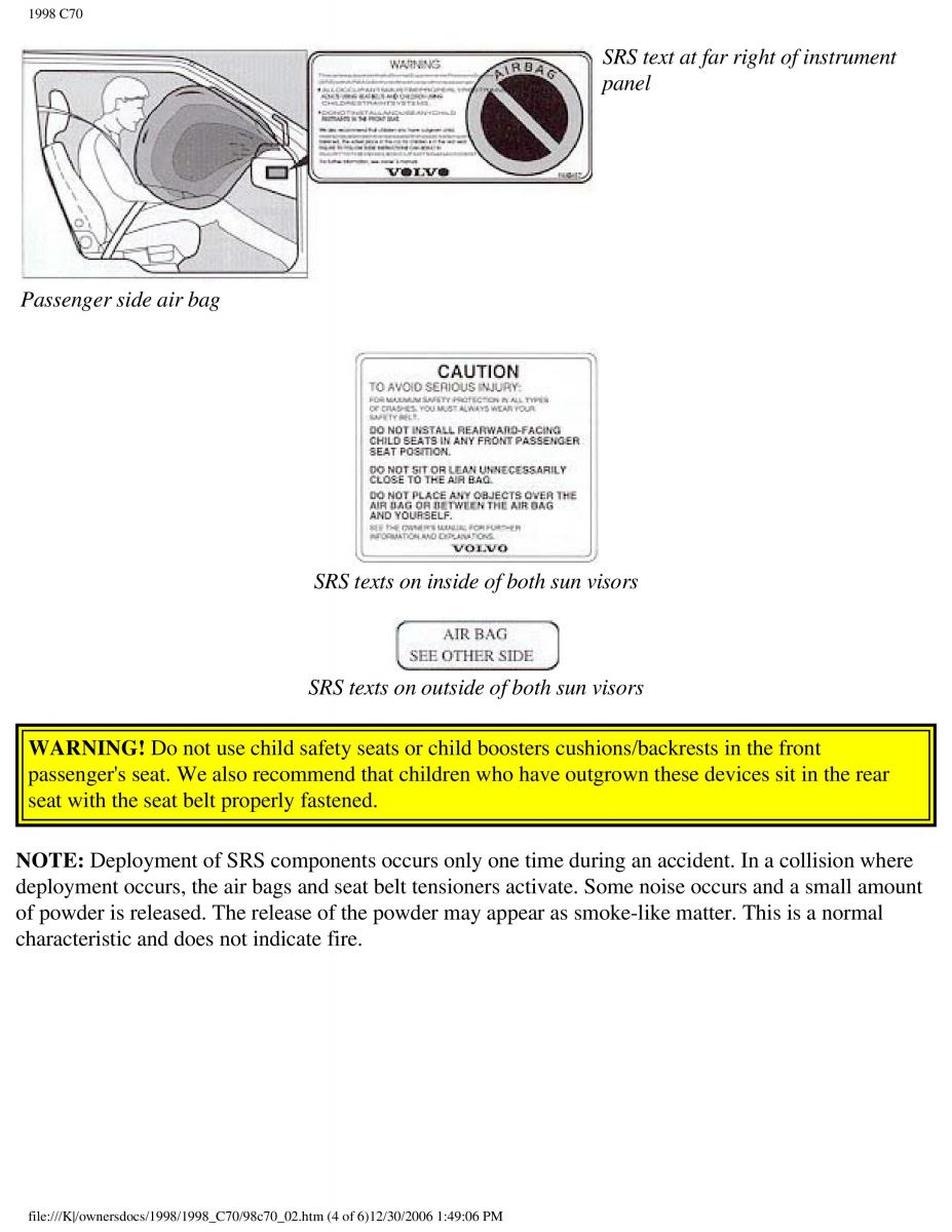 manual  Volvo C70 NI N1 owners manual / page 12