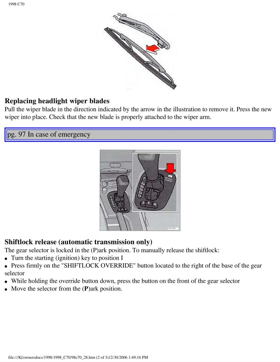 manual  Volvo C70 NI N1 owners manual / page 120