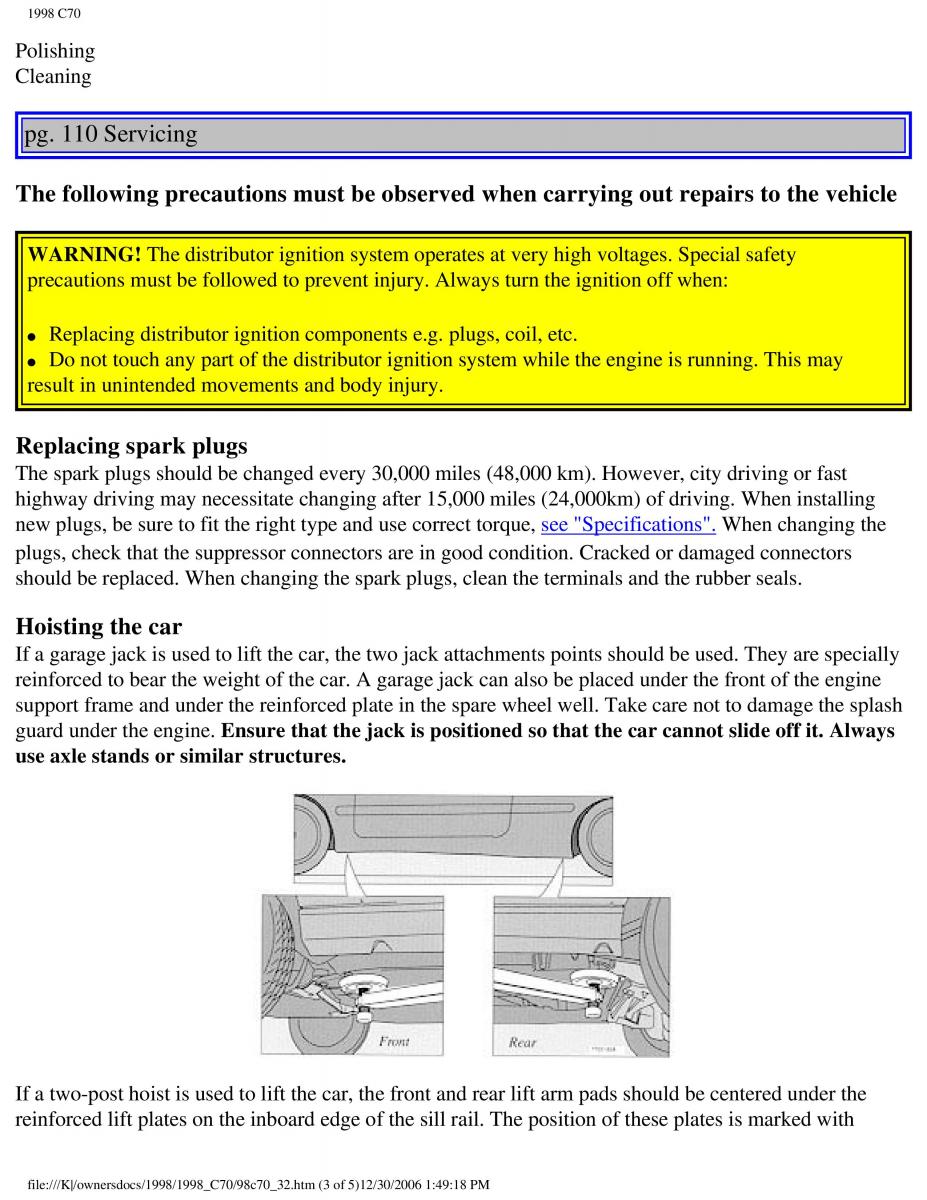 manual  Volvo C70 NI N1 owners manual / page 133