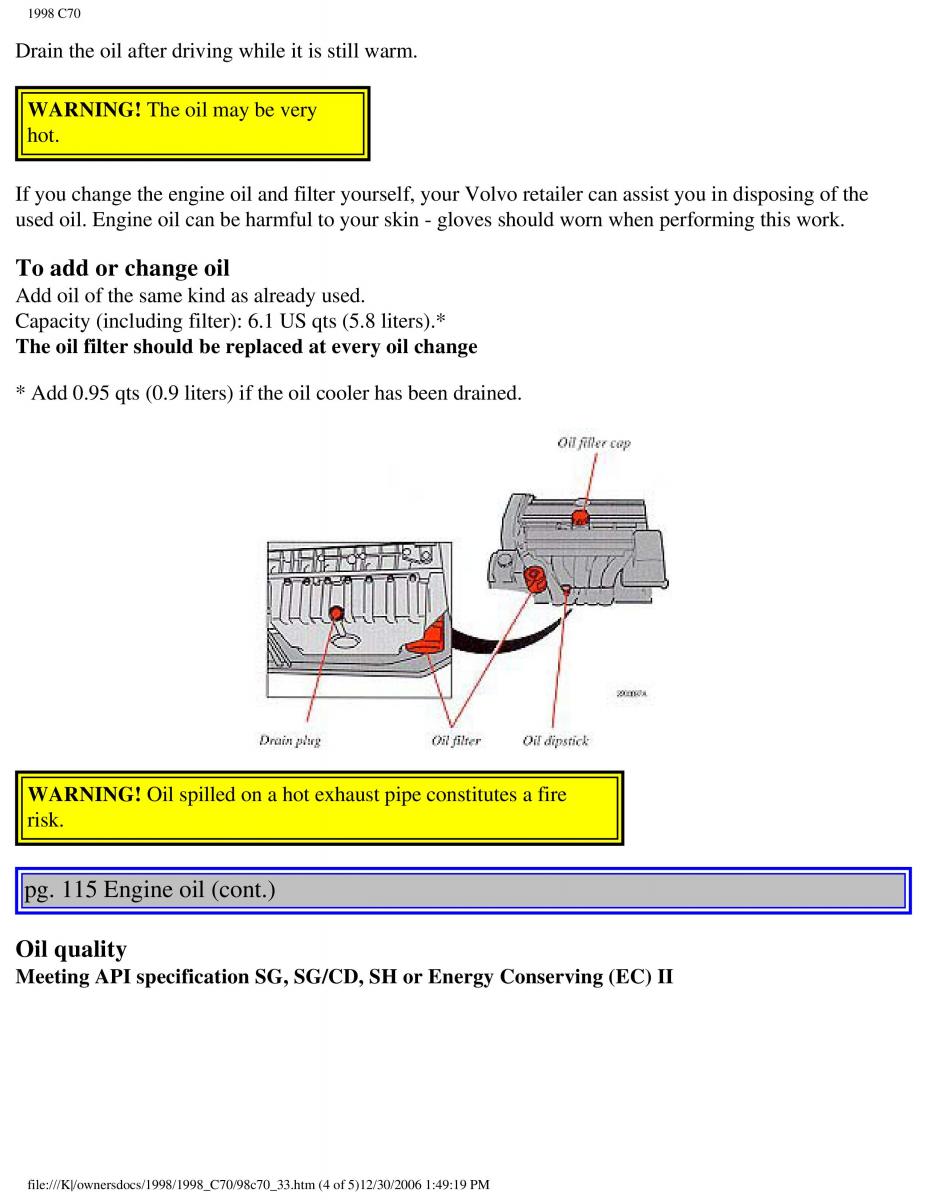 manual  Volvo C70 NI N1 owners manual / page 139