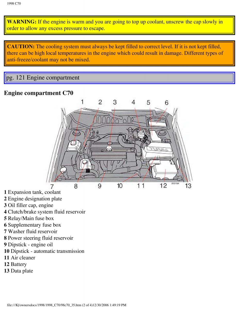 manual  Volvo C70 NI N1 owners manual / page 146