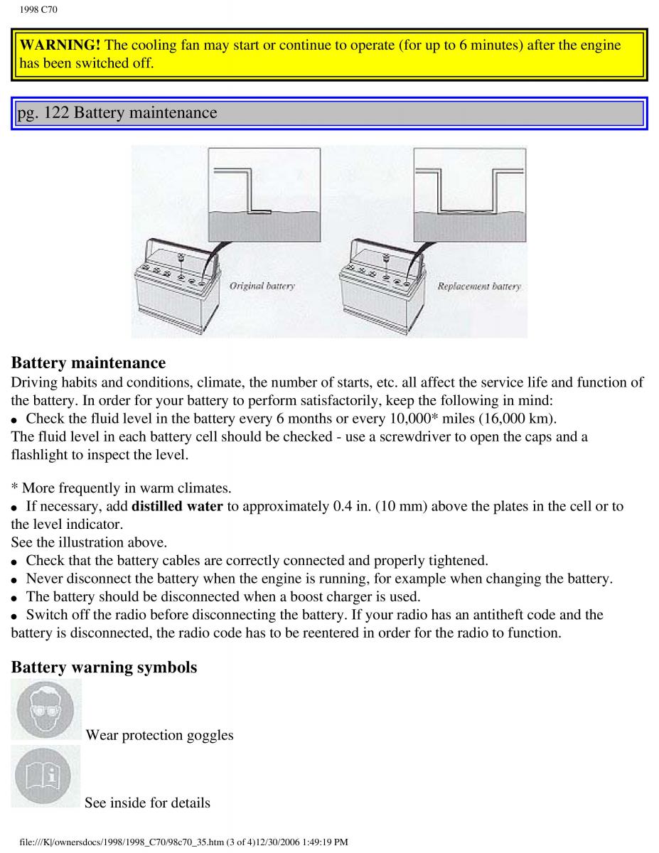 manual  Volvo C70 NI N1 owners manual / page 147