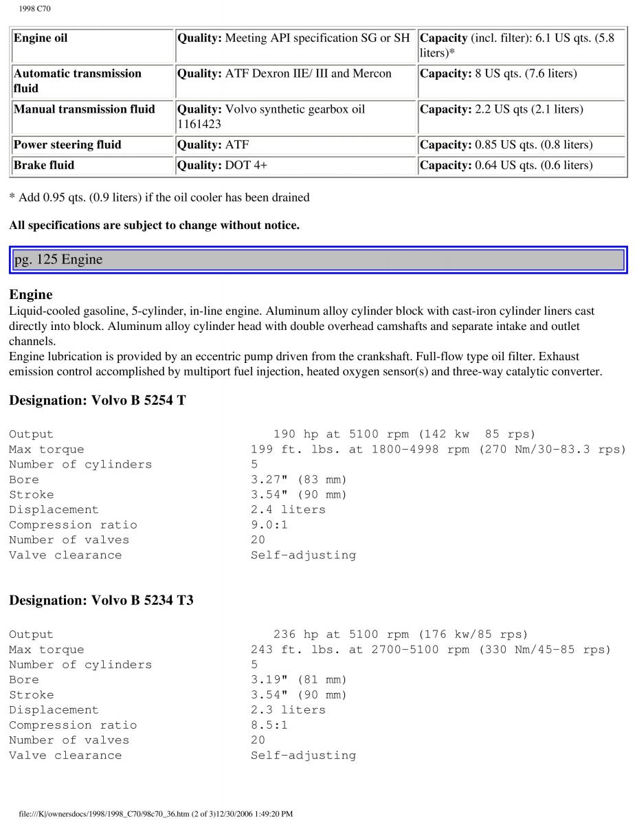 manual  Volvo C70 NI N1 owners manual / page 150