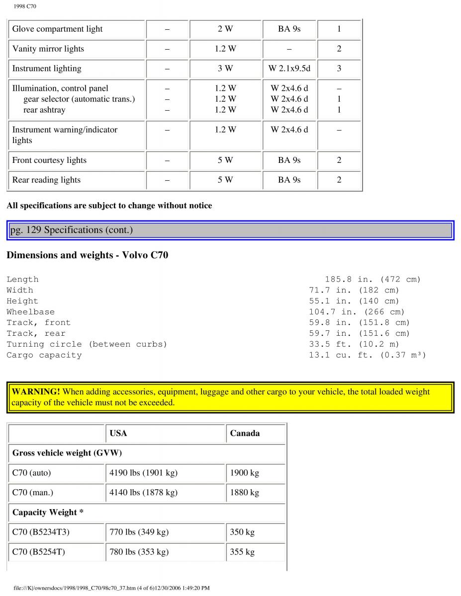 manual  Volvo C70 NI N1 owners manual / page 155