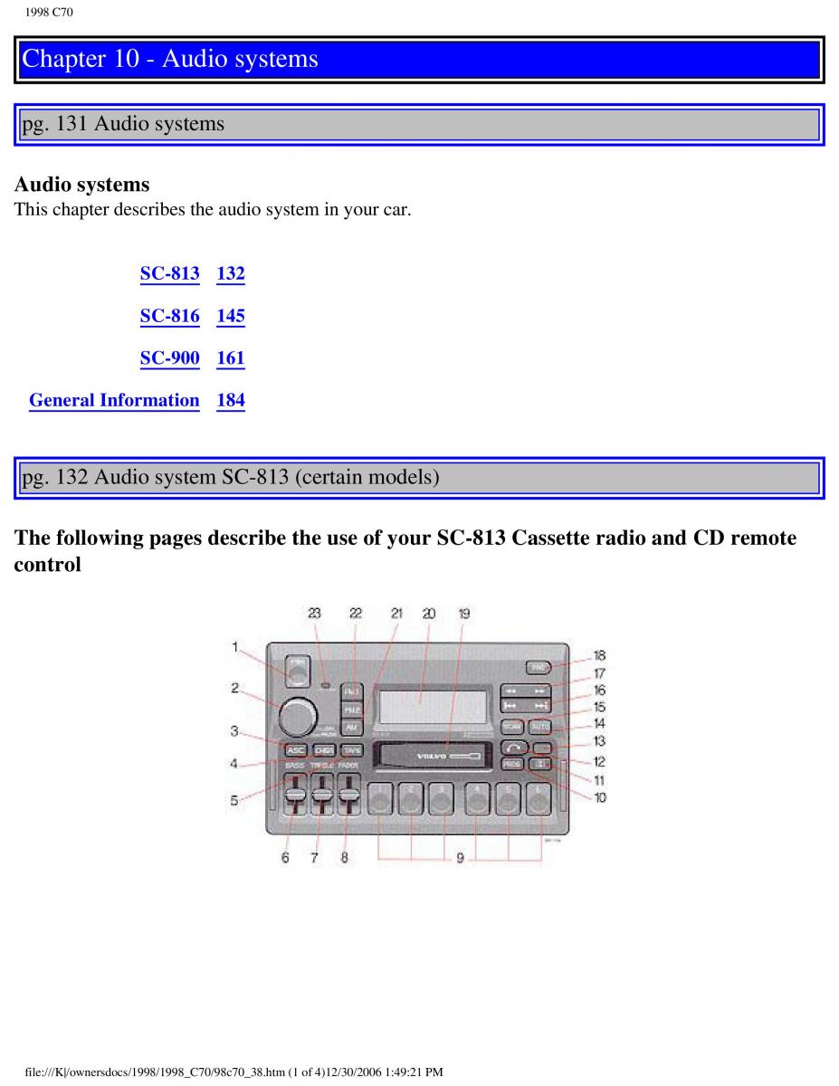 manual  Volvo C70 NI N1 owners manual / page 158