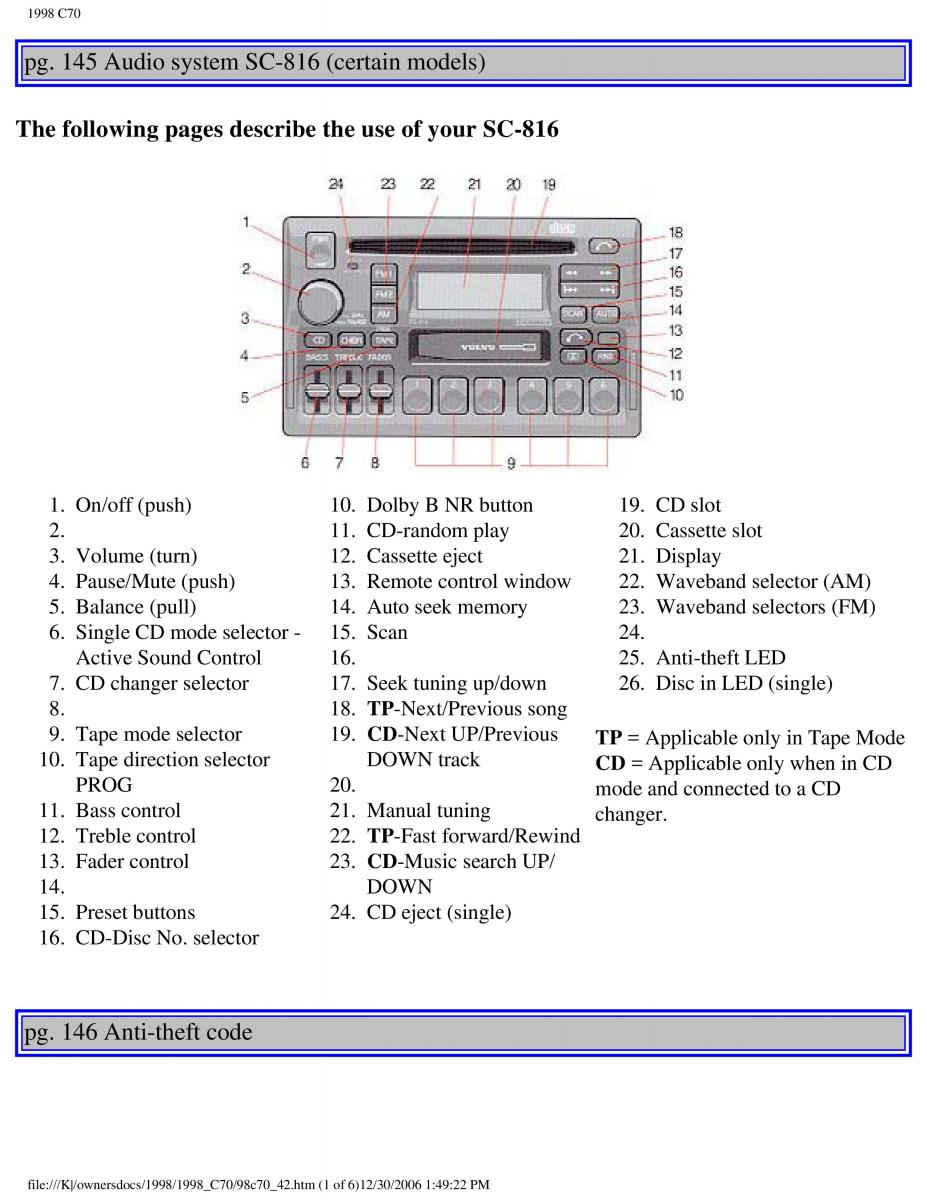 manual  Volvo C70 NI N1 owners manual / page 173