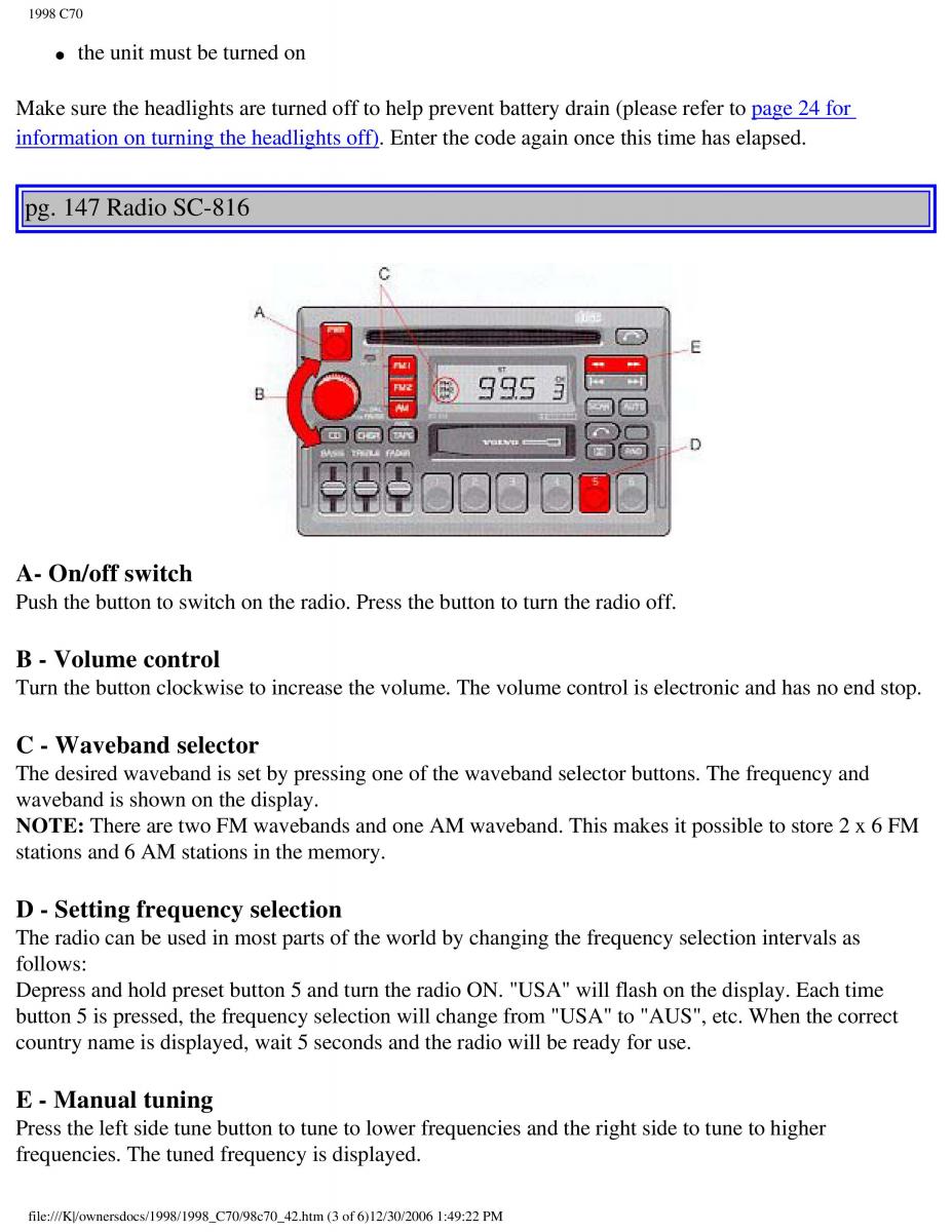 manual  Volvo C70 NI N1 owners manual / page 175