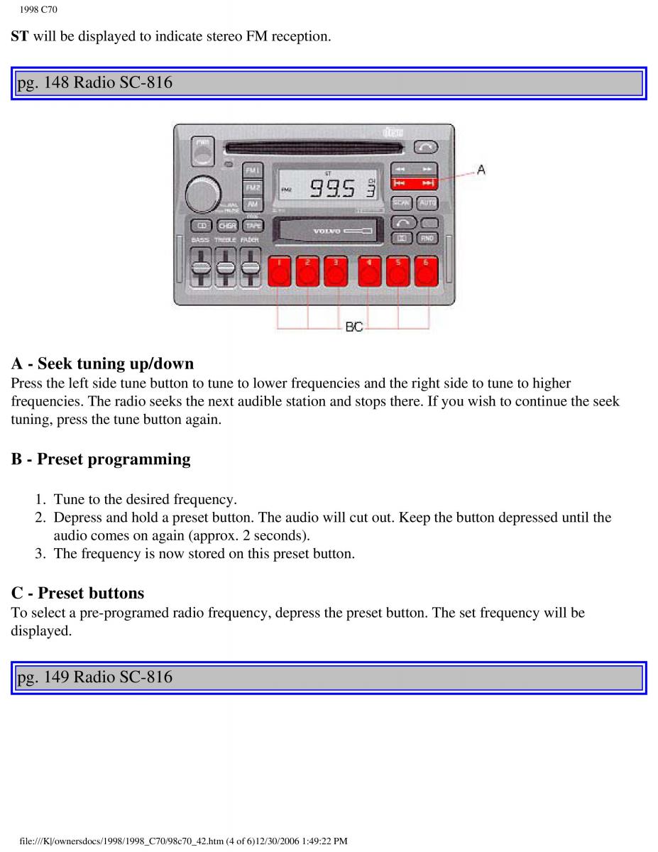 manual  Volvo C70 NI N1 owners manual / page 176