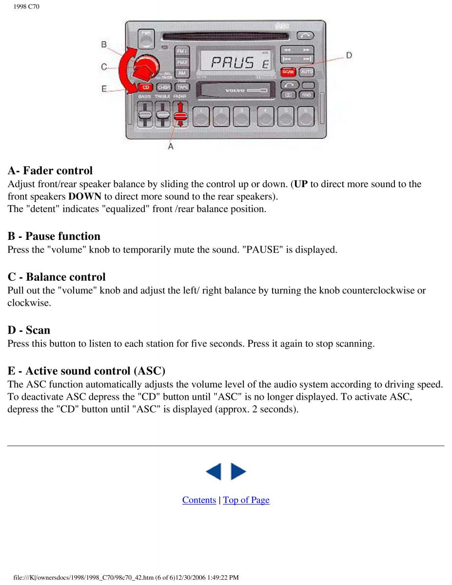 manual  Volvo C70 NI N1 owners manual / page 178