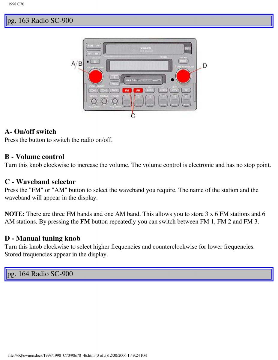 manual  Volvo C70 NI N1 owners manual / page 191