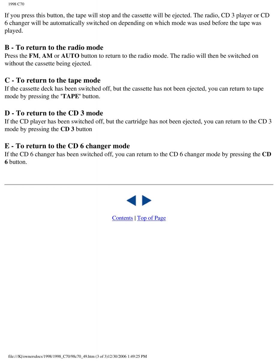 manual  Volvo C70 NI N1 owners manual / page 202