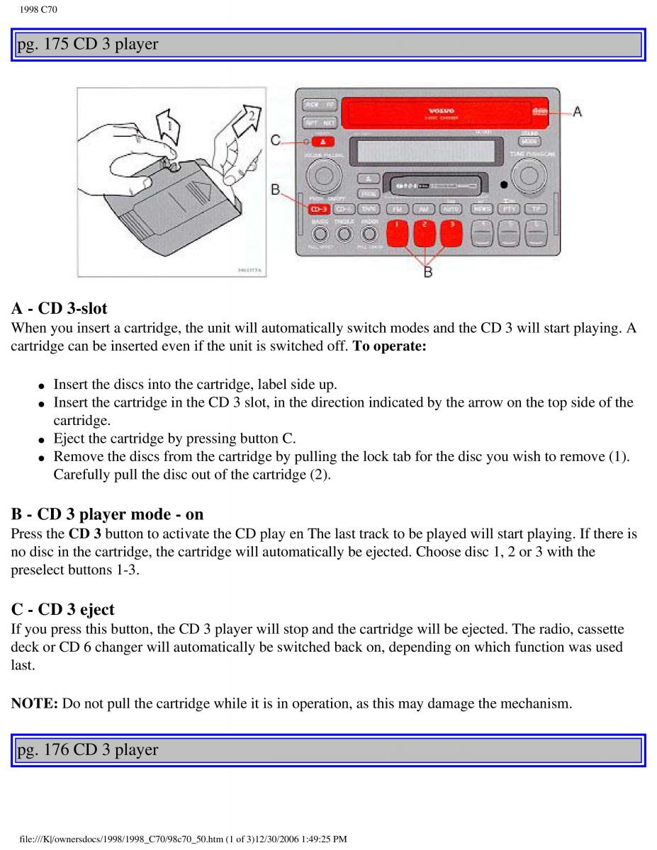 manual  Volvo C70 NI N1 owners manual / page 203