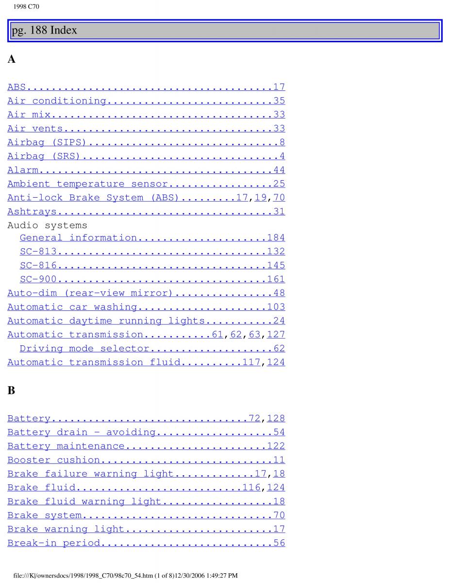 manual  Volvo C70 NI N1 owners manual / page 218