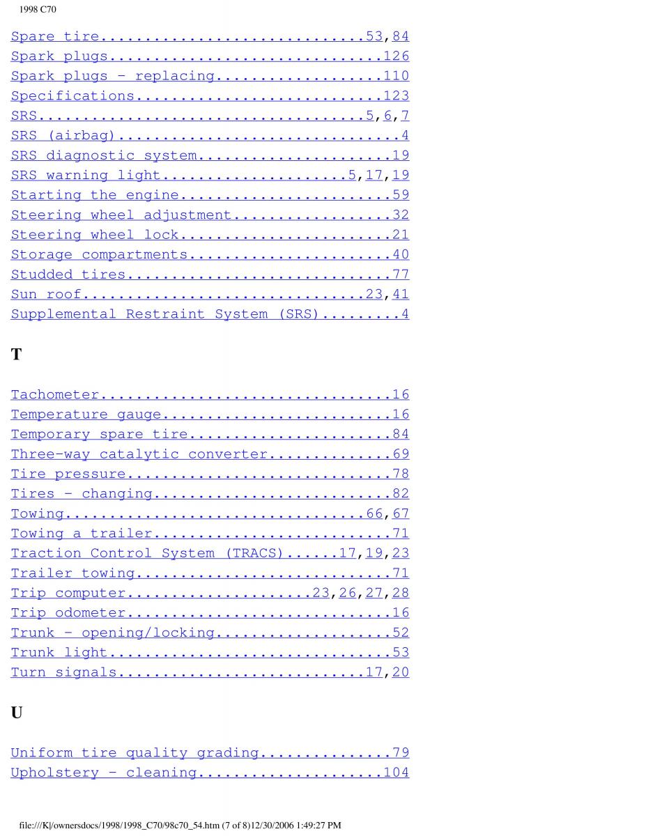 manual  Volvo C70 NI N1 owners manual / page 224