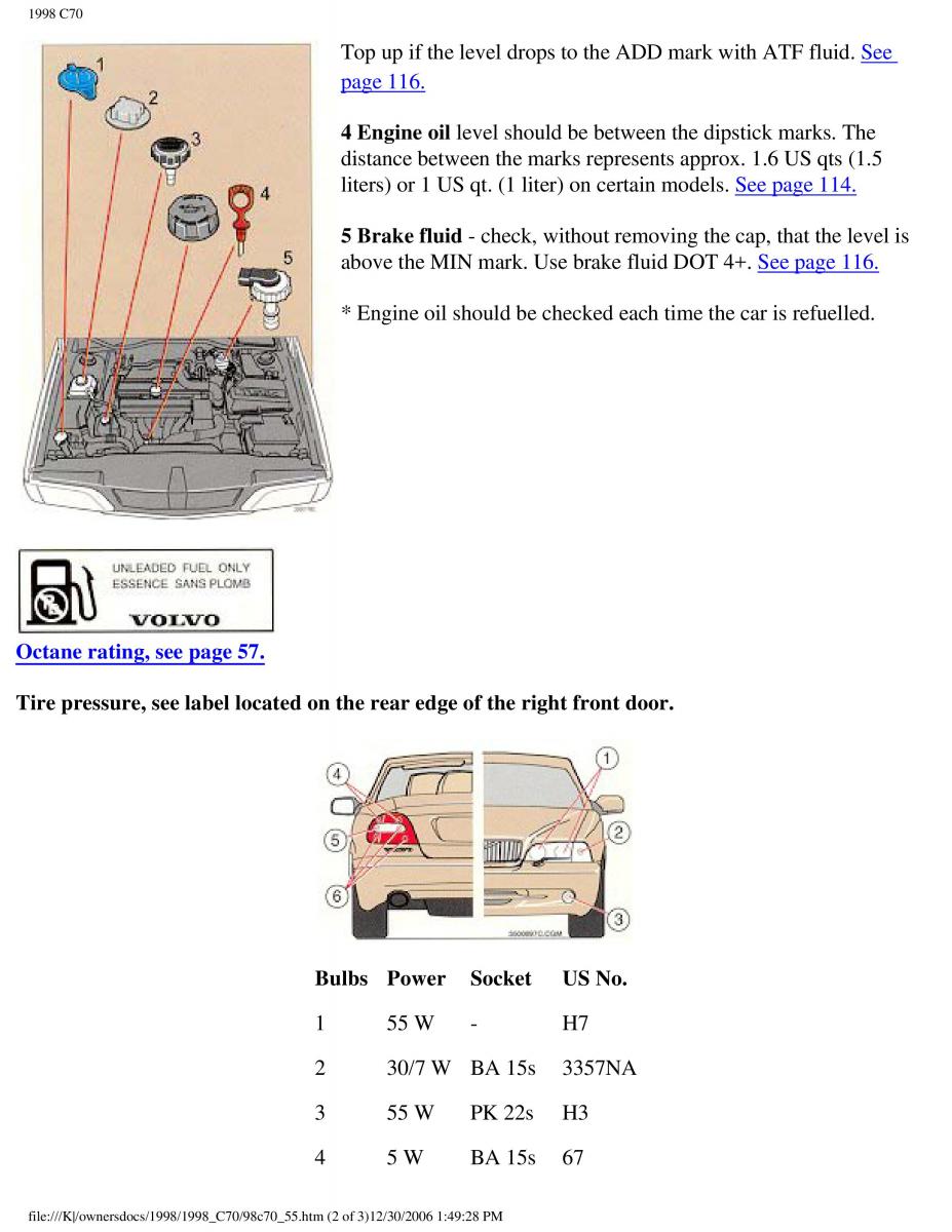 manual  Volvo C70 NI N1 owners manual / page 227