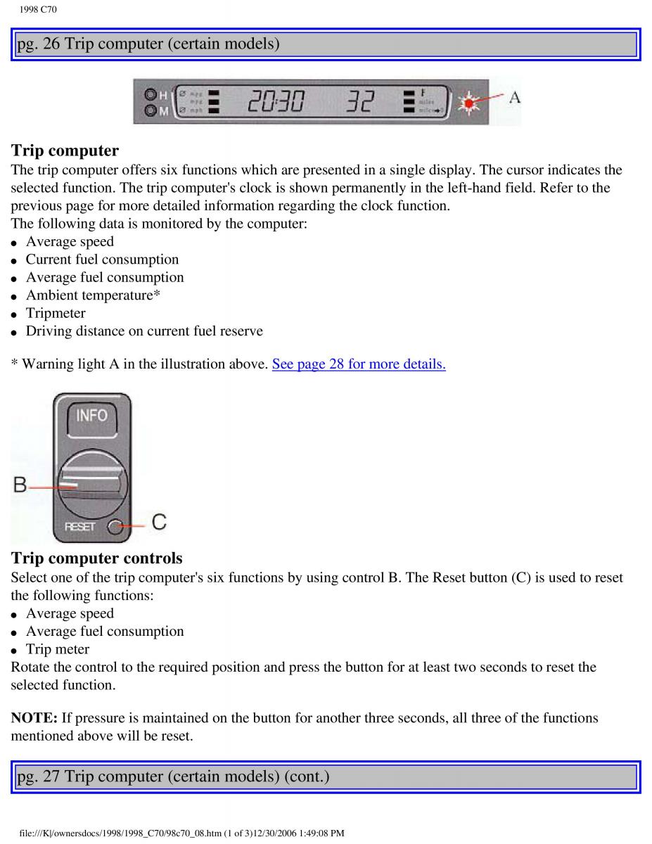 manual  Volvo C70 NI N1 owners manual / page 36