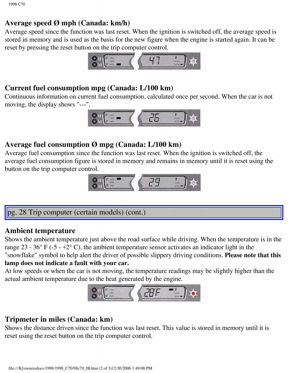 manual  Volvo C70 NI N1 owners manual / page 37