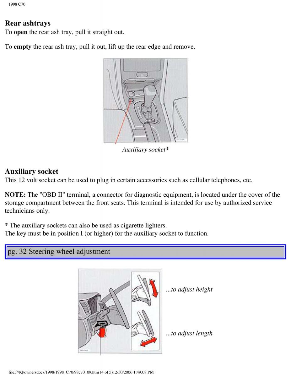 manual  Volvo C70 NI N1 owners manual / page 42