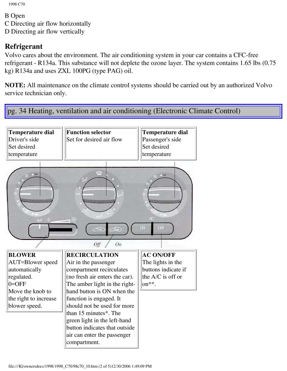 manual  Volvo C70 NI N1 owners manual / page 45