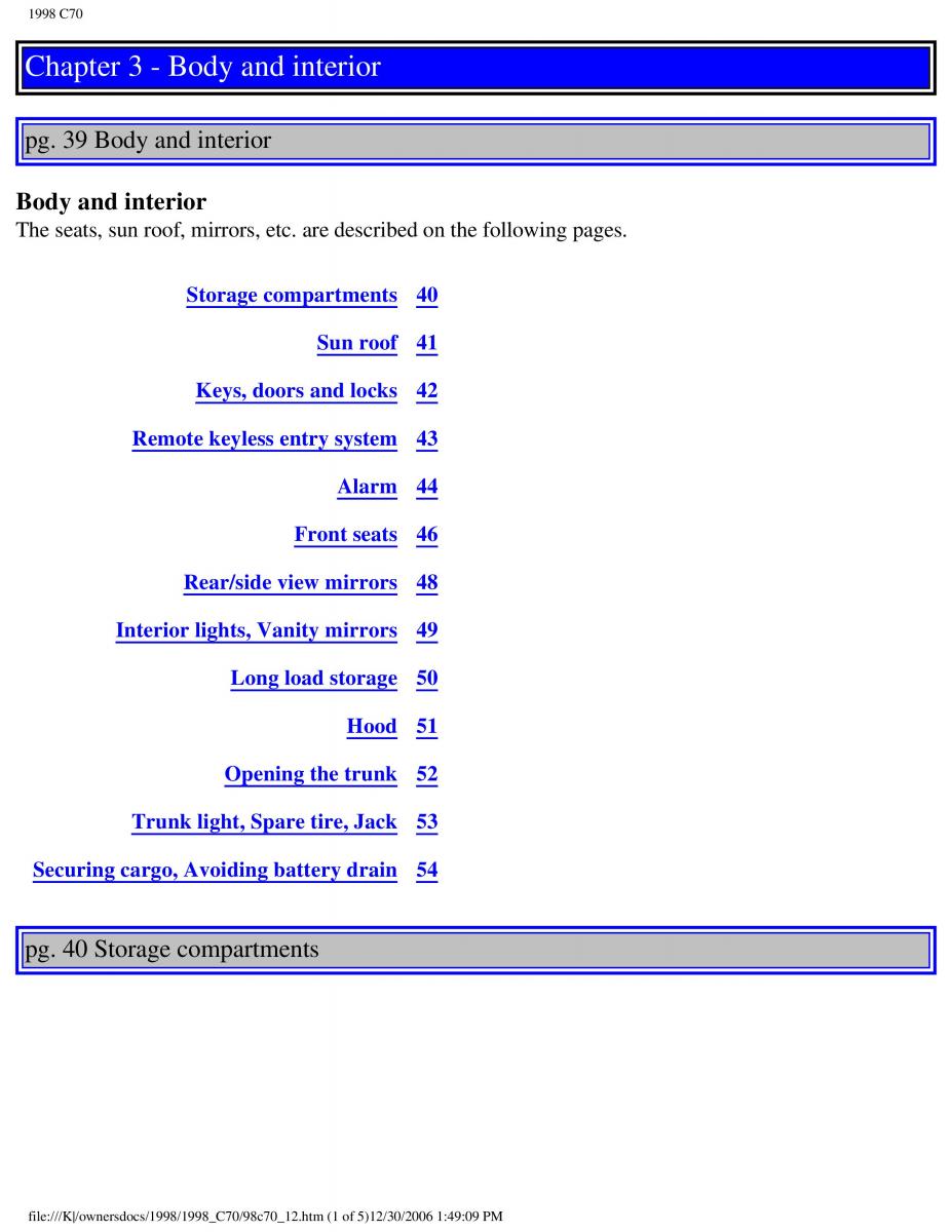 manual  Volvo C70 NI N1 owners manual / page 52