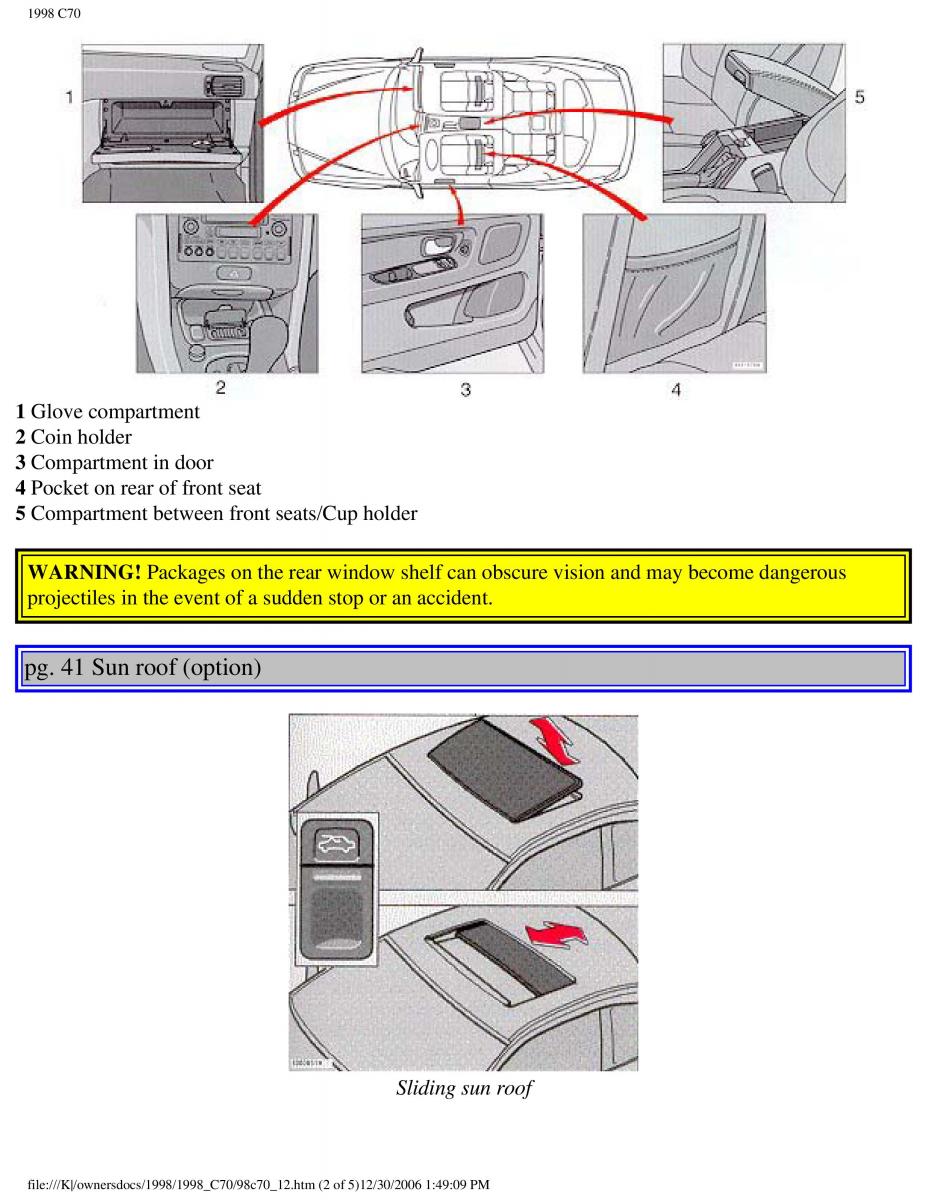 manual  Volvo C70 NI N1 owners manual / page 53