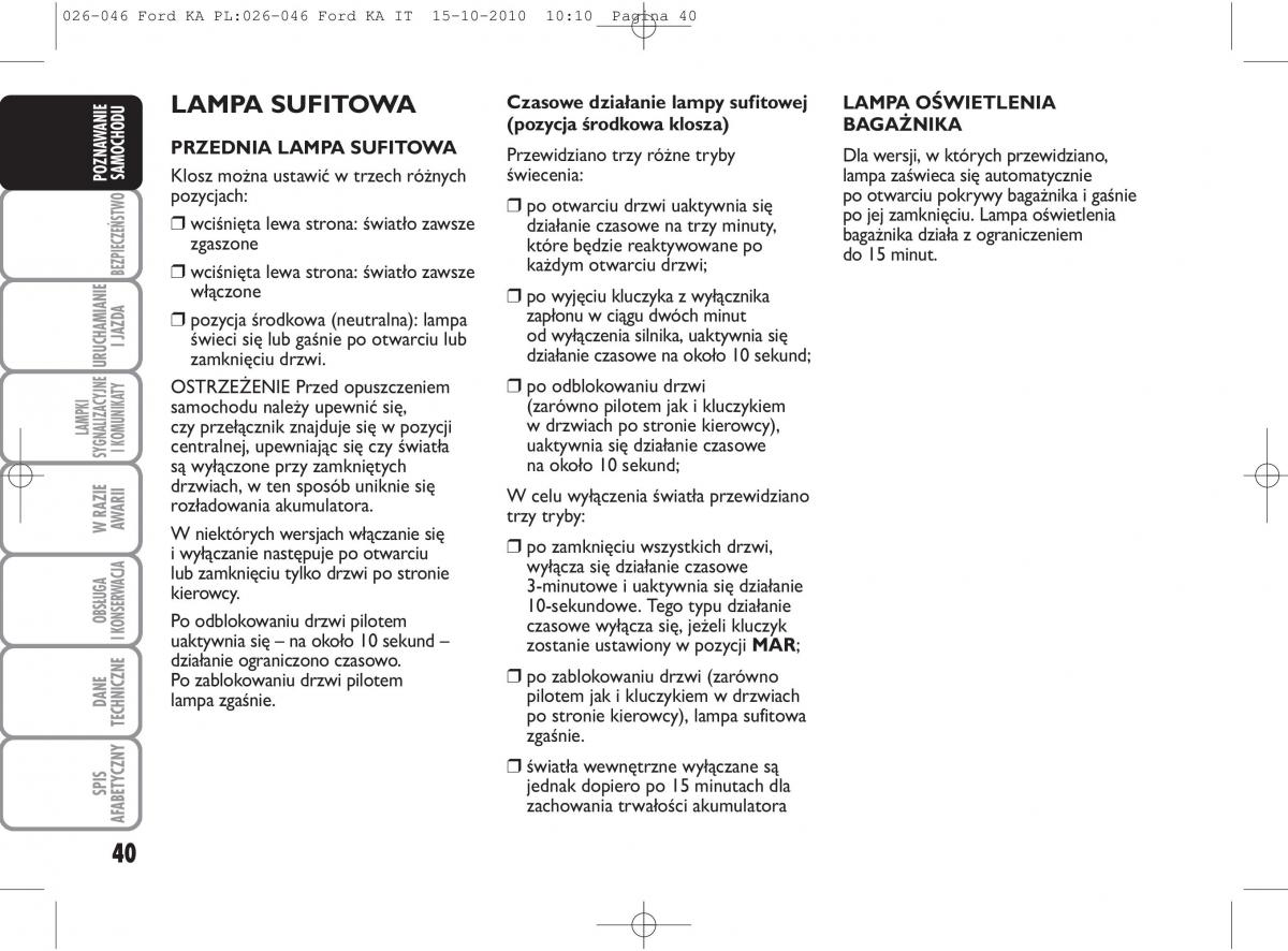 manual  Ford Ka II 2 instrukcja / page 57