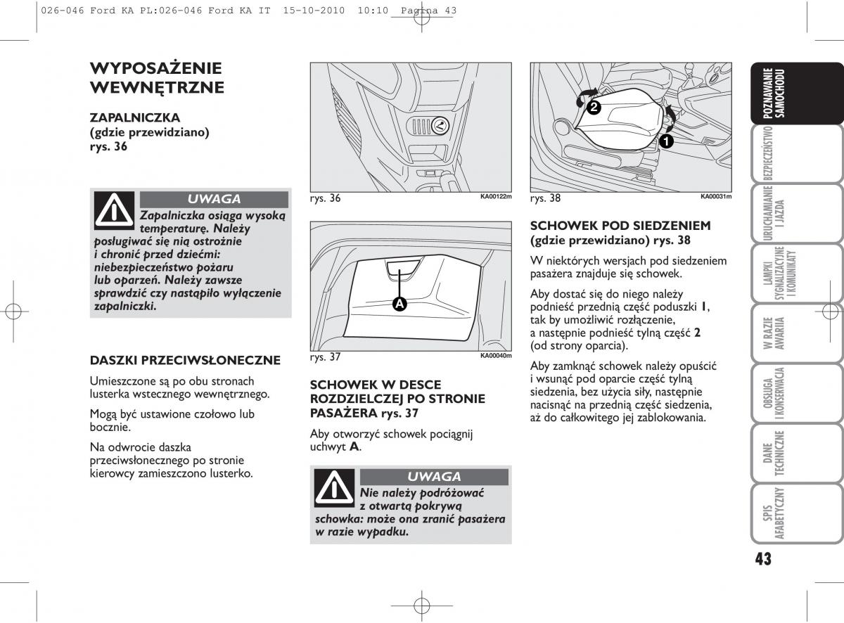 manual  Ford Ka II 2 instrukcja / page 60