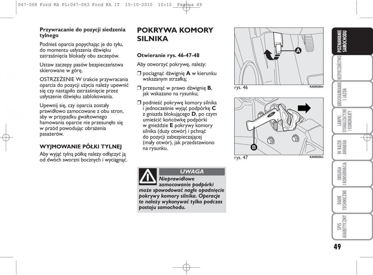 manual  Ford Ka II 2 instrukcja / page 66