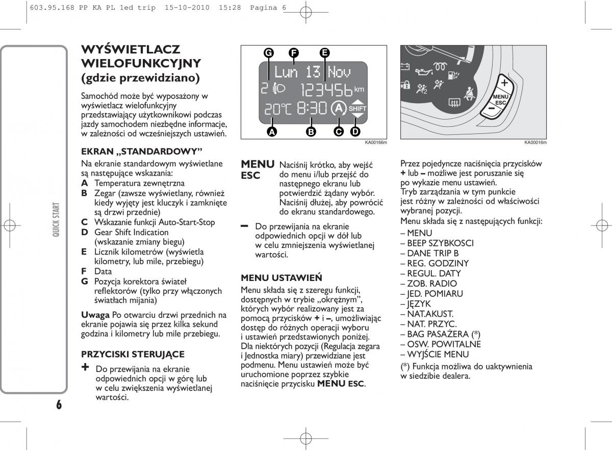 Ford Ka II 2 instrukcja obslugi / page 7