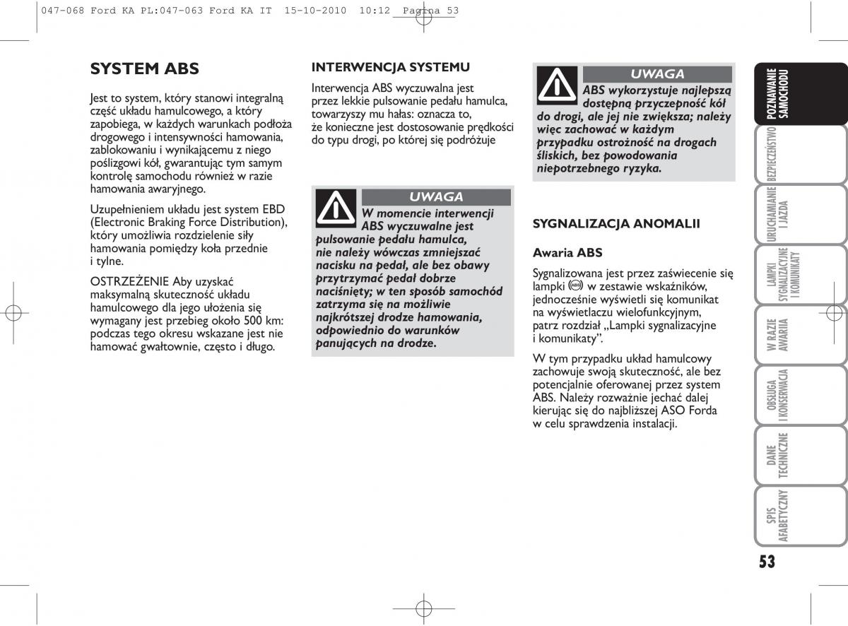 manual  Ford Ka II 2 instrukcja / page 70