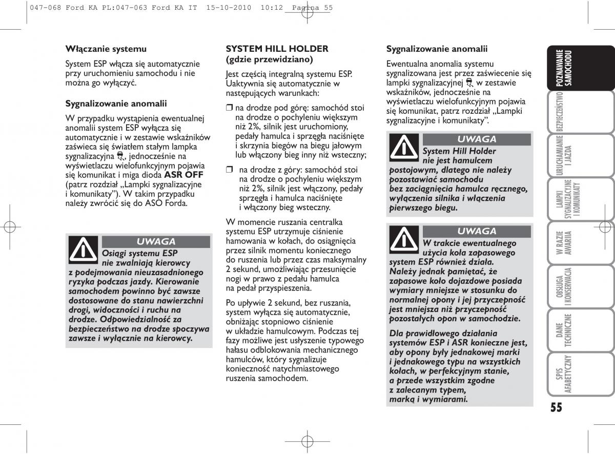 manual  Ford Ka II 2 instrukcja / page 72