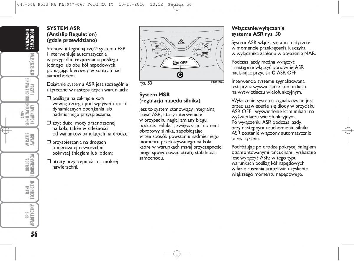 manual  Ford Ka II 2 instrukcja / page 73