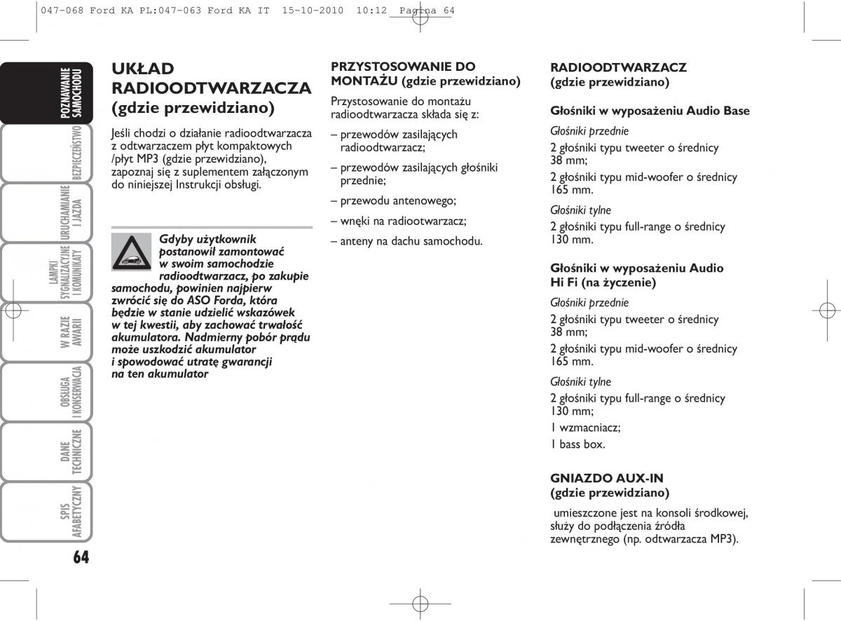 manual  Ford Ka II 2 instrukcja / page 81