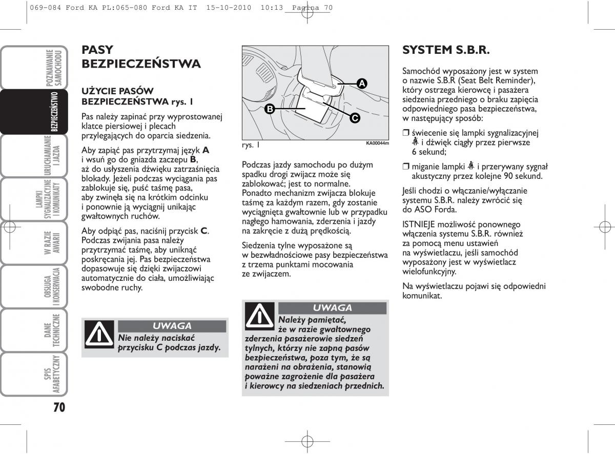 manual  Ford Ka II 2 instrukcja / page 87